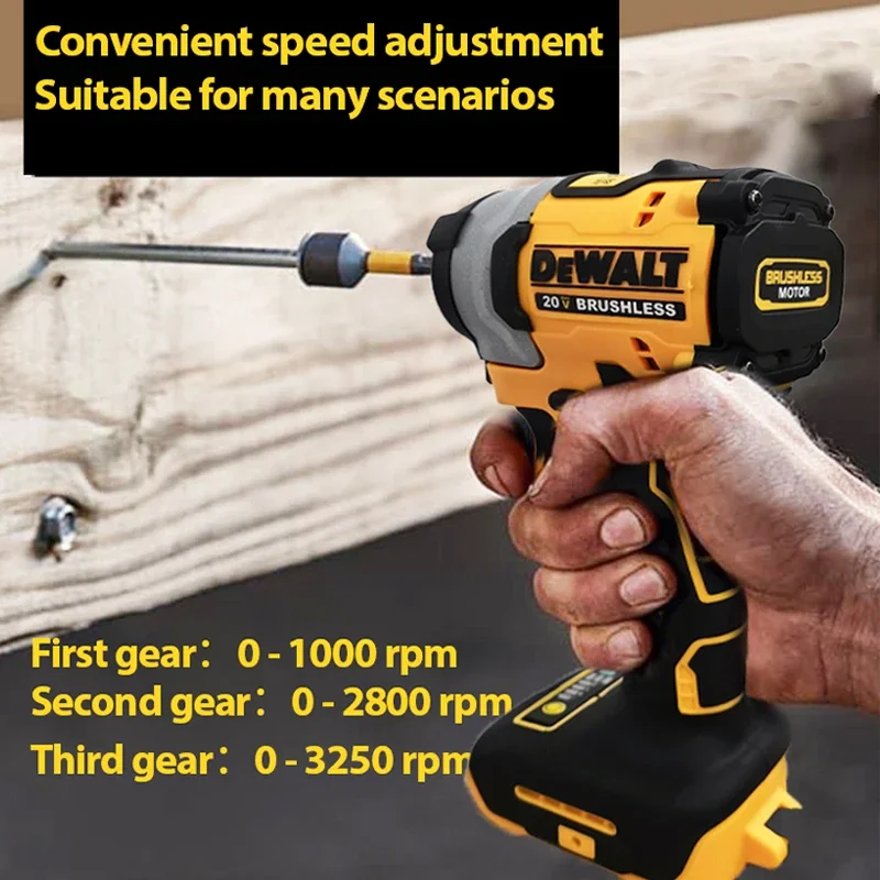 DEWALT DCF850 1/4in Brushless Cordless 3-Speed Impact Driver 20V Lithium Power Tools 3250RPM 3800IPM 205NM Bare Tool