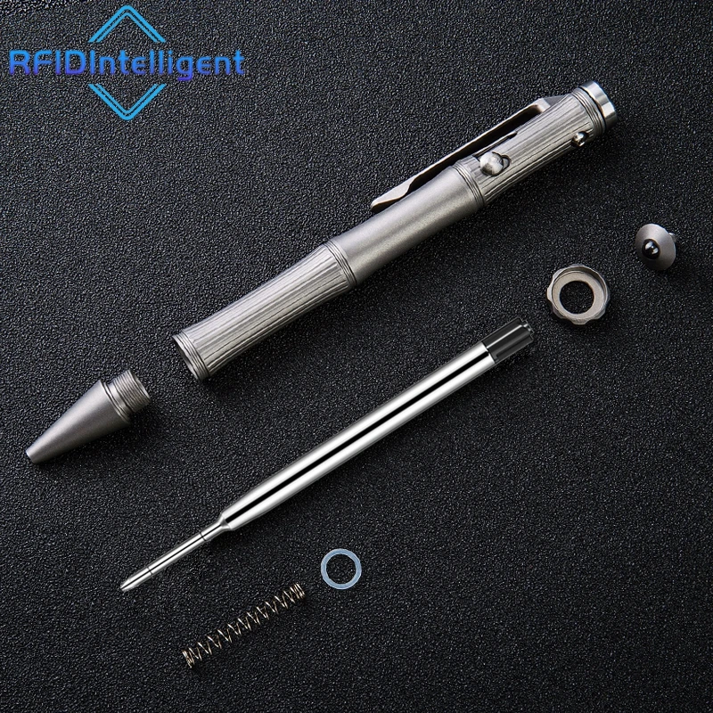 Titanium Self Defense Tactical Pen Bolt Action Ballpoint Pen Emergency Survival Glass Breaker Finger Gyro Decompression Toy