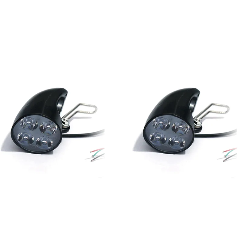 

NALFI-2X 36V 48V Ebike Light Scooter Lamp Electric Bicycle 4 LED Front Headlight Ultra-Bright Spotlight With Horn