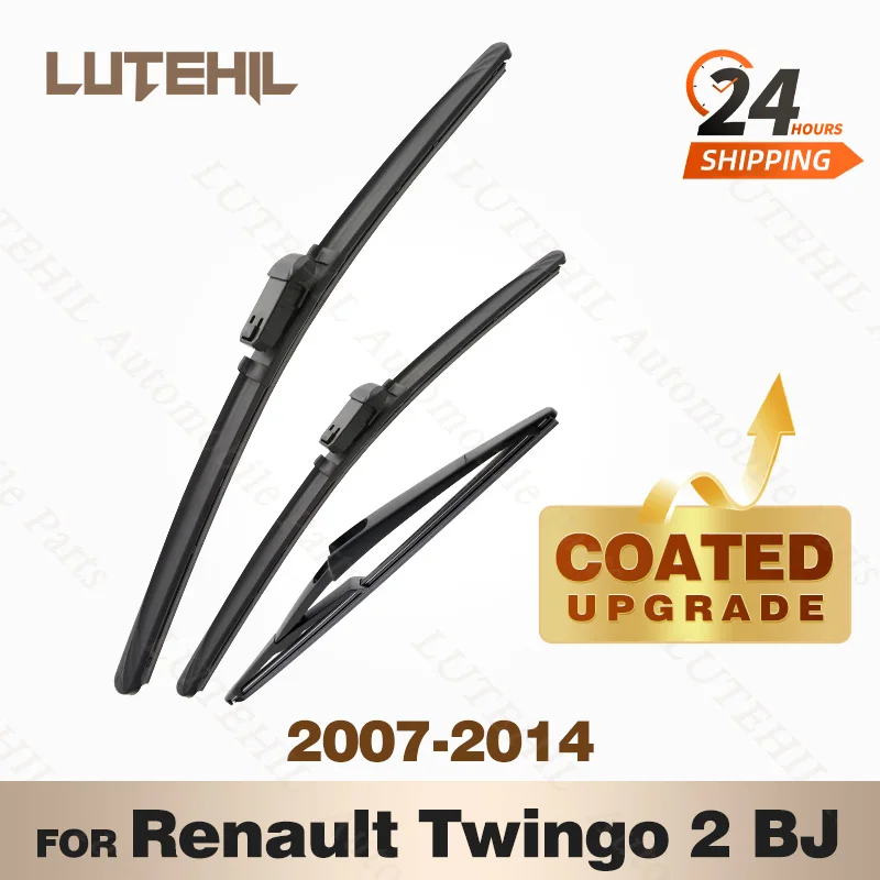 

LUTEHIL's Silicone Front & Rear Wiper Set For Renault Twingo 2 BJ 2007 - 2014 2008 2009 coated windshield wiper blade 24"16"12"