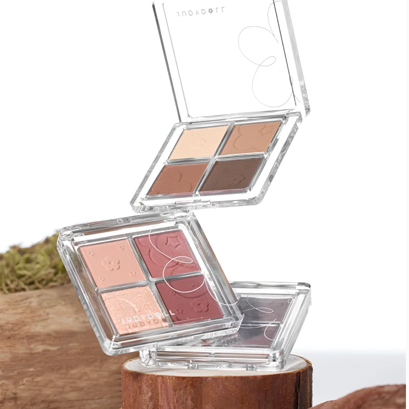 Judydoll Cloud Soft อายแชโดว์ 4 สี, เม็ดสีพิเศษ, เนื้อเรียบเนียน, ผสมผสานได้, ติดทนนาน, เฉดสีอเนกประสงค์, ทุกวัน