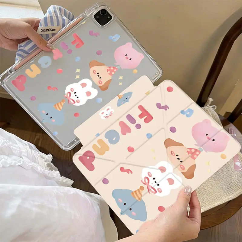 Anti-Bending 3+Y Fold Case For iPad10.2 7/8/9th 4/5th 10.9 IPad Mini6 8.3 Pro 11 2024 iPad A16 2025 11th Air11/13inch