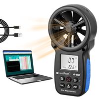 Holdpeak 866A Anemometer, Handheld CFM/CMM Air Flow Meter for Wind Speed, Temp, Humidity & Dew Point with USB