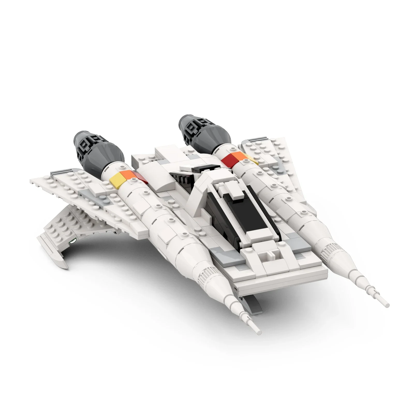 MOC-48610 Space Starship Building Block Set Space War Buck Rogers Space Fighter Ship Model DIY Kids Puzzle Toys Birthday Gift