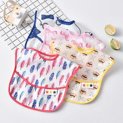 Waterproof Baby Bibs Cartoon Newborns Kids Burp Cloth Art Smock Feeding Bib Apron Pocket Infant Toddler Boys Girls Saliva Towel