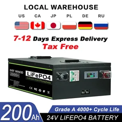 New 12V 24V 48V 100Ah  200Ah 280Ah 300Ah 400Ah LiFePO4 Battery Built-in BMS Rechargeable Battery for Inverter Solar RV No Tax