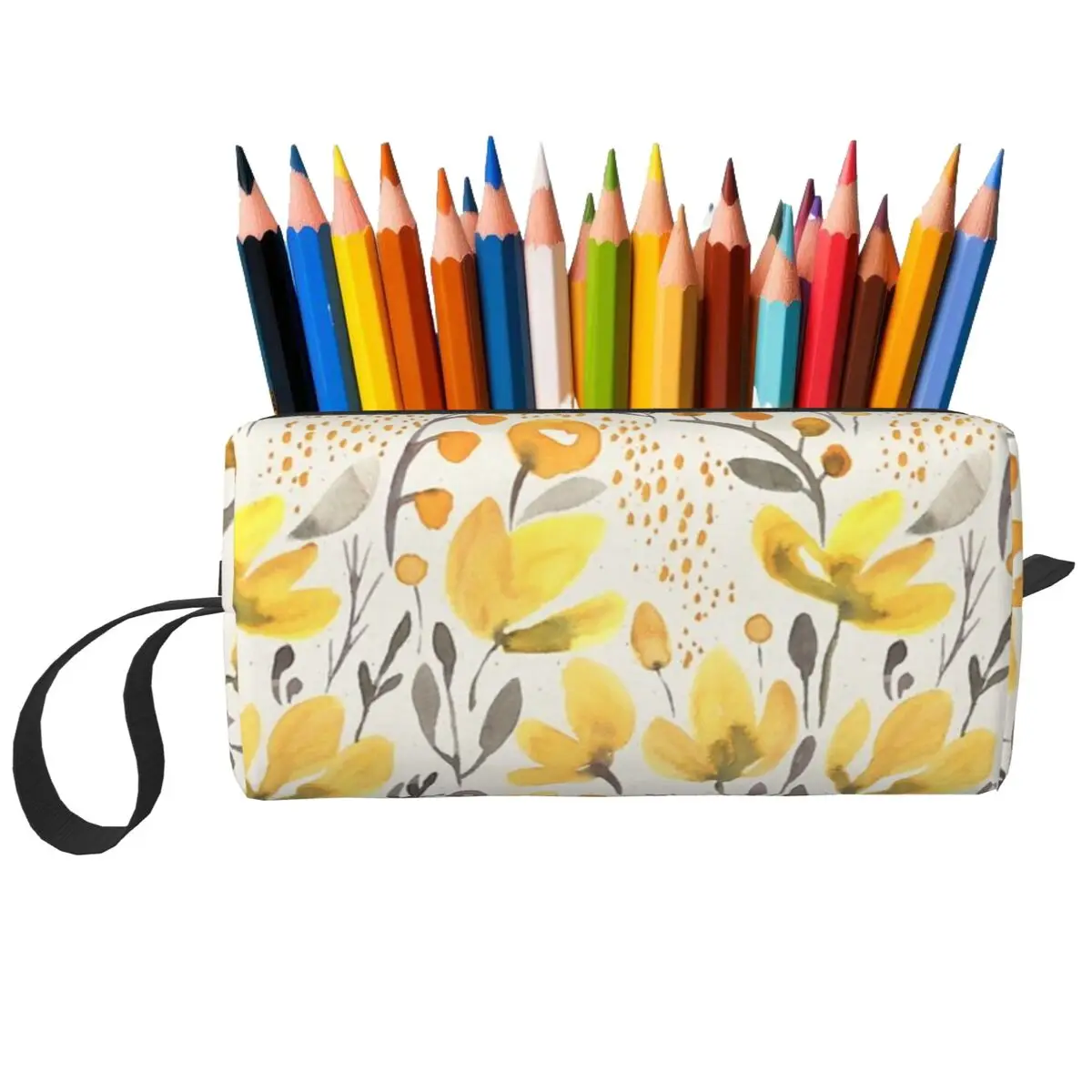 Yellow Field Makeup Bag Cosmetic Organizer Storage Dopp Kit Toiletry Cosmetic Bag for Women Beauty Travel Pencil Case