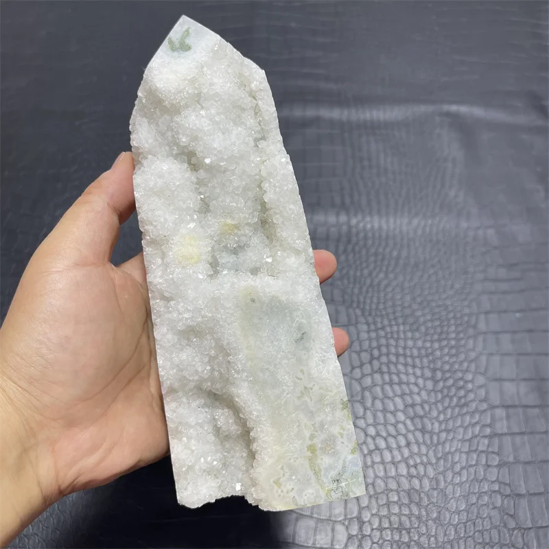 1112g Natural Gemstone Moss Agate Geode Druzy Tower Spiritual Crystals Healing Stones Tower Point