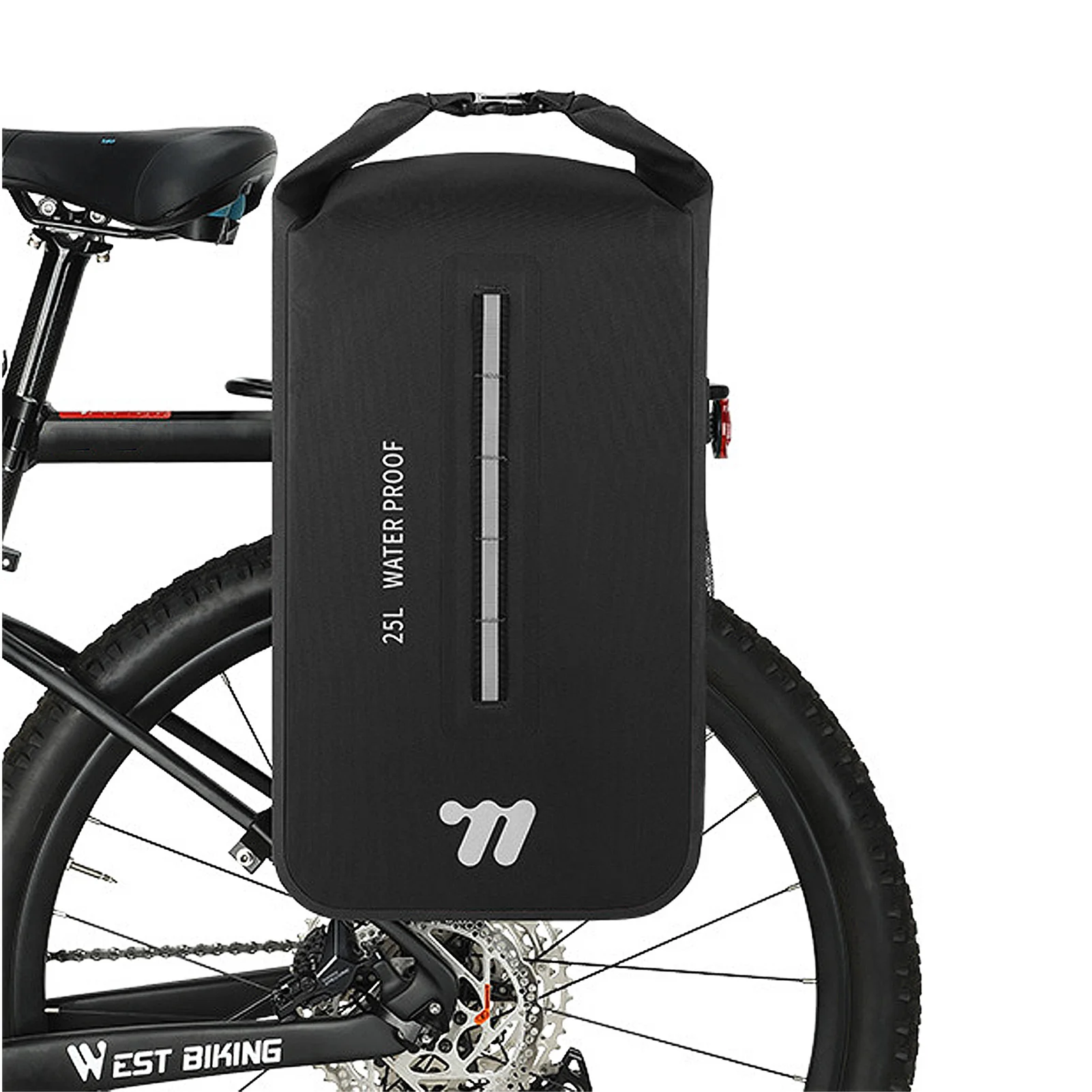 

Велосипедная сумка-рюкзак на багажник, водонепроницаемая, 25 л, трансформируемая, из ТПУ, для горного велосипеда