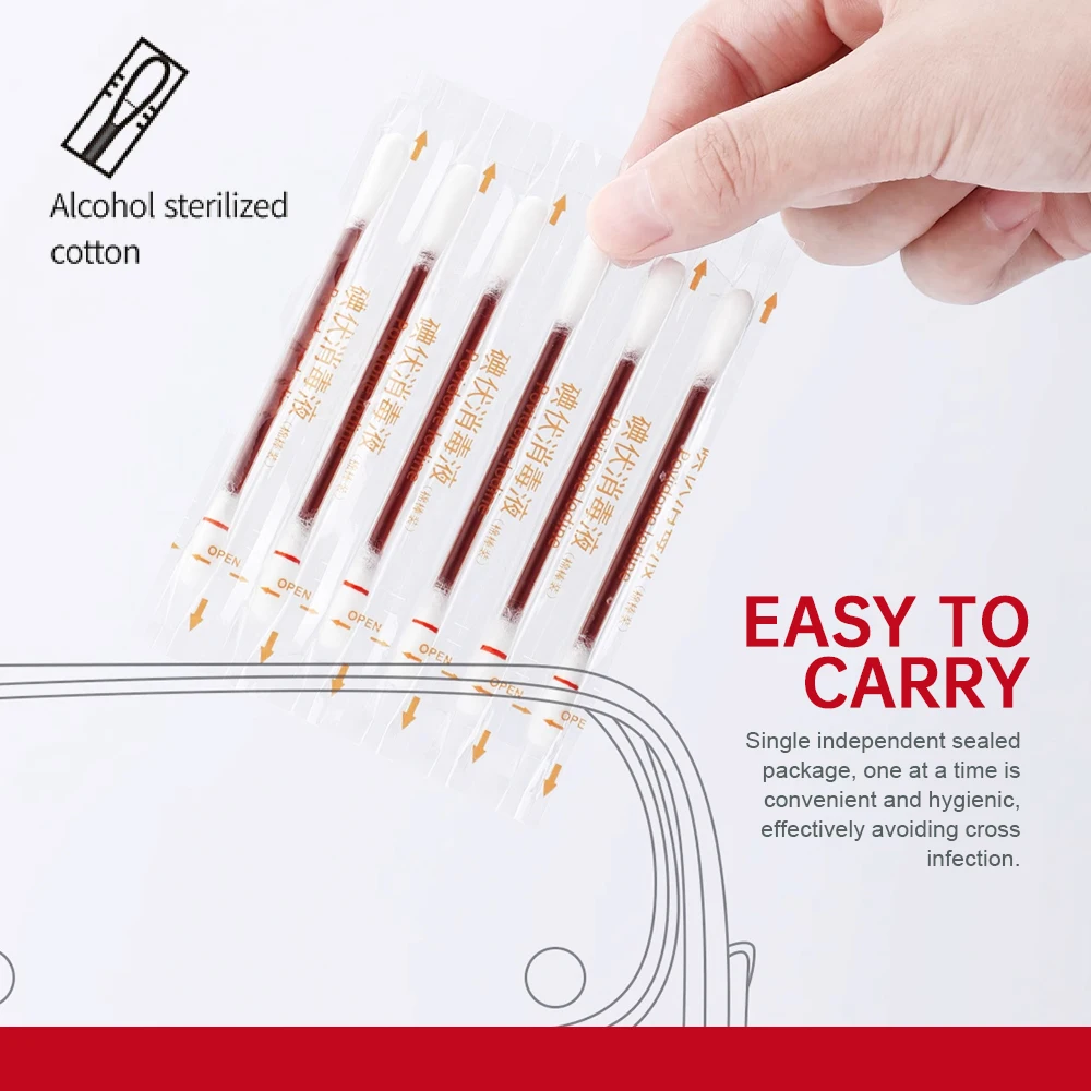 Disposable Medical Iodine Cotton Stick Iodine Disinfected Cotton Swab Cleaning Care Wound Cotton Swabs Aid First Aid Kit Supplie