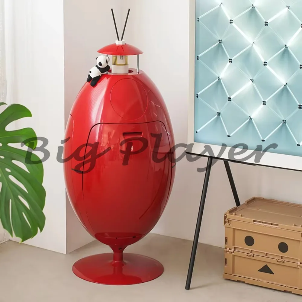 Creative designer high-end dinosaur egg floor-standing ornament eco-friendly living room side table kitchen waste