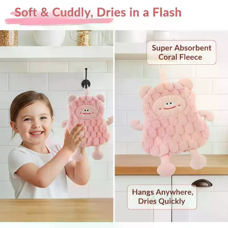 Ultra-Absorbent Cotton Hand Towels – Quick-Drying & Wall-Hangable for Kitchen, Bathroom & Guest Use | Soft, Durable & Lint-Free
