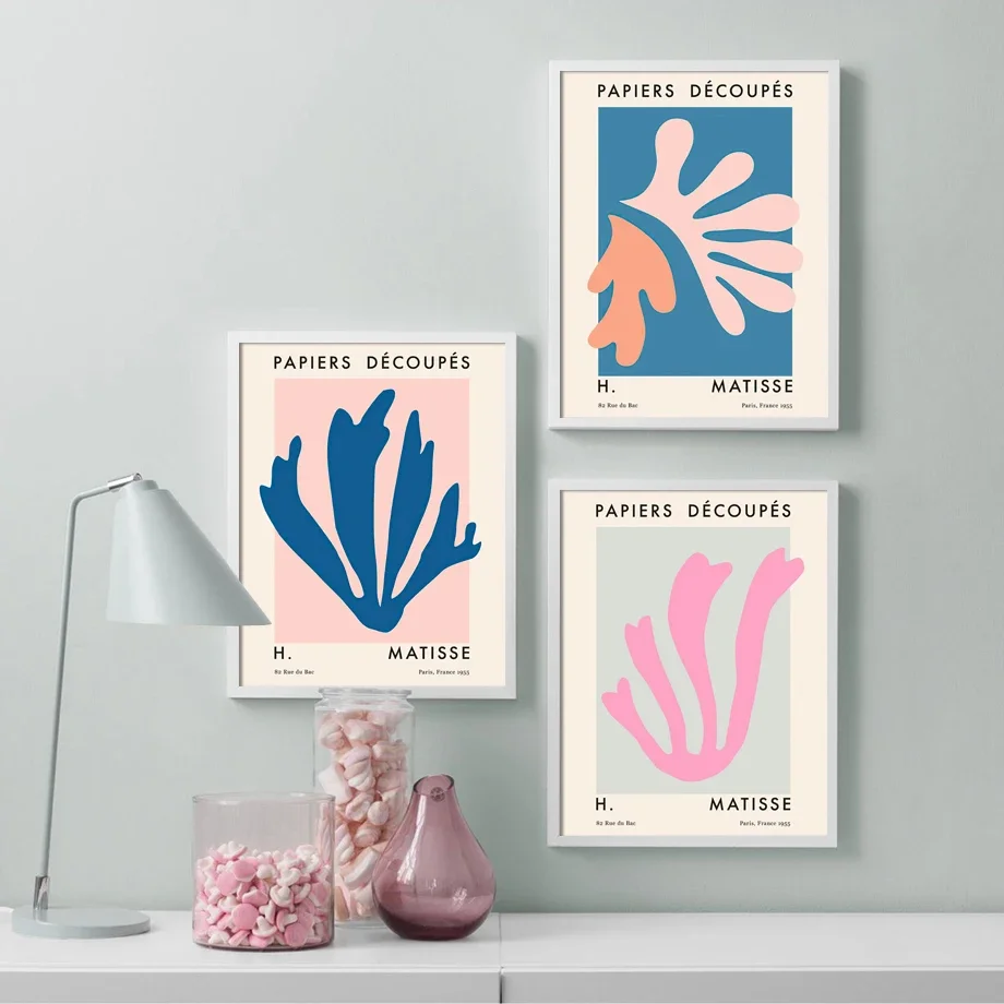 

Matisse Colorful Leaves Abstract Wall Art Canvas Painting Vintage Poster Print for Living Room Decor Home Decor