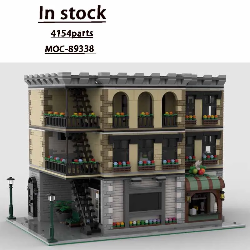 

MOC-89338 New City Street Comedy Suite Building Block Model 4154 Pieces Boys' Children's Birthday Building Block Toy Gift