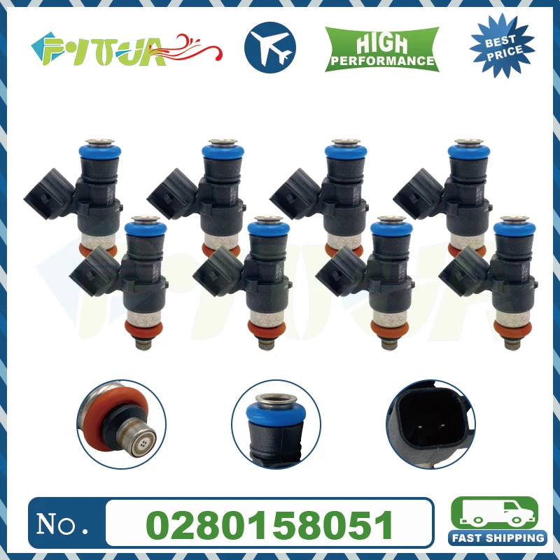 

8pcs Fuel injector 0280158051 12576341 for Chevrolet Camaro Corvette, Pontiac G8 Gxp En Cadillac Cts2006-2015