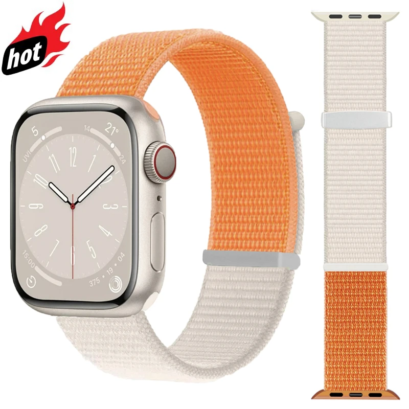 

Strap For Apple Watch Band 46mm 45mm 44mm 41mm 40mm 49mm 38mm 42mm correa Nylon Bracelet For IWatch Series Ultra 10 9 8 7 6 SE 5