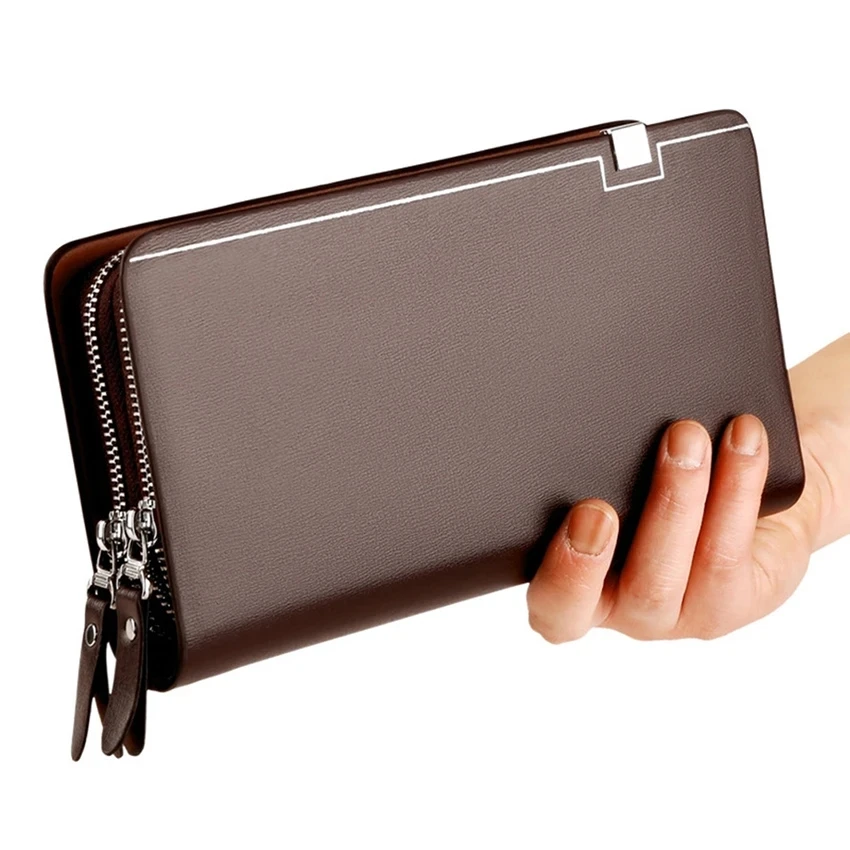 

Business Long Clutch bag Wallets Men's Handbag Brand Wrist Strap Clutch Wallet for Male Cell Phone Purse Card Holder bags 2023