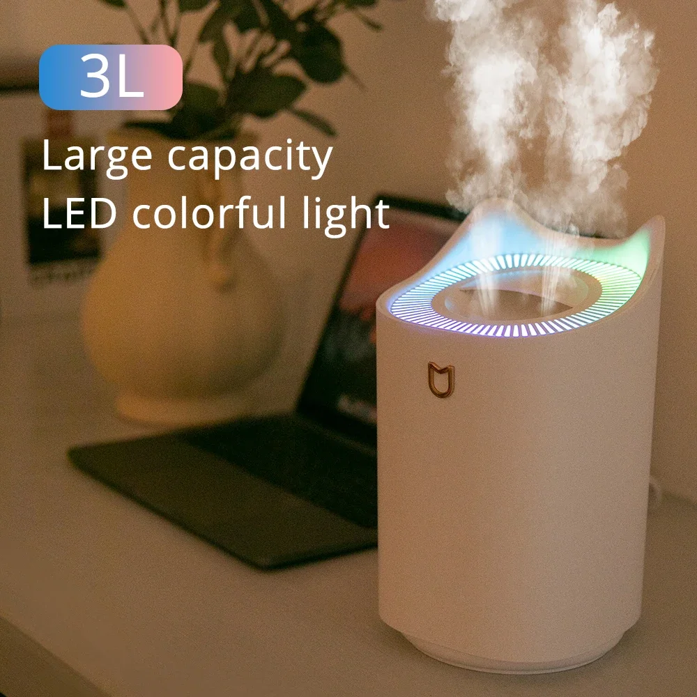 

Air Humidifier Double Nozzle 3L Diffuser USB Aroma LED Light Ultrasonic Aromatherapy Diffuser