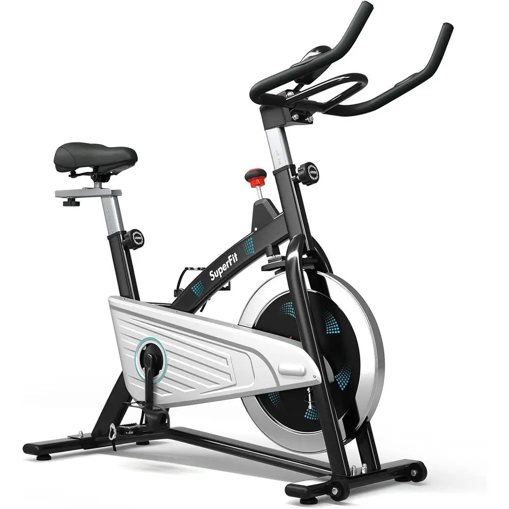 Heart Rate Monitor Indoor Cycling Bike: Smooth Belt Drive, LCD Display, Quiet Home Cardio Workout