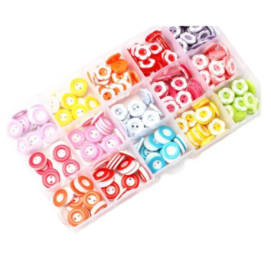

225 Pcs Sewing Resin Buttons DIY Button Painting Kit Clothing Accessory Round Flower