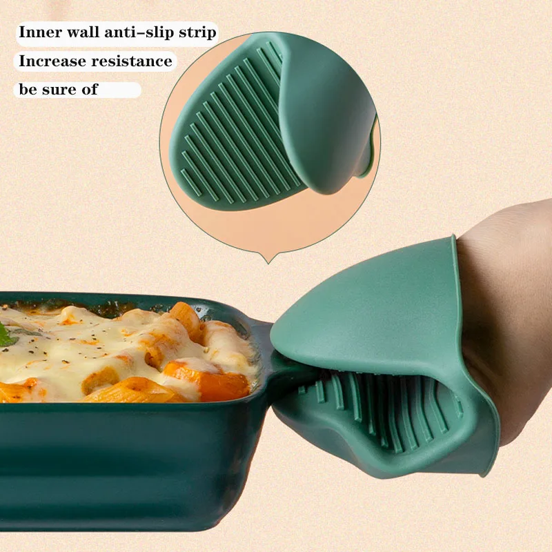 Kuchenne zestaw akcesoriów pałeczki anty oparzeniowe gospodarstwa domowego zielone termoizolacyjne antypoślizgowe pogrubione rękawiczki wielofunkcyjne trzepaczka do jajek