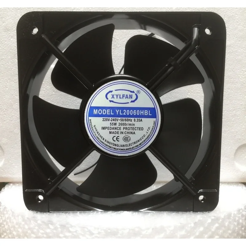 

Z 1PC XYLFAN YL20060HBL 220V 55W 0.35A 20060 20cm Industrial cooling fan