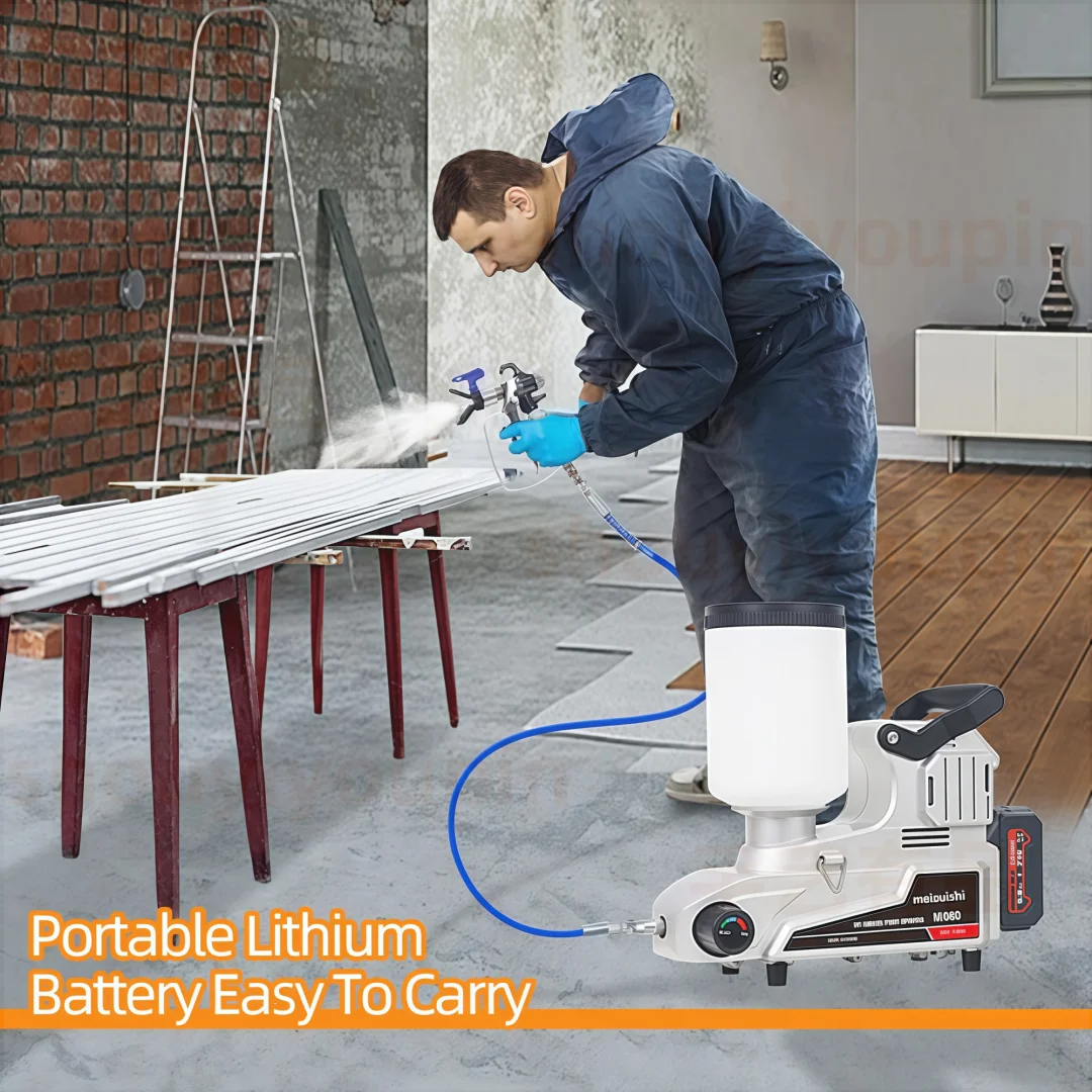 New Lithium Battery 1200W Airless Sprayer 2 Liters Small Portable Electric Spray Gun High Power Household Paint