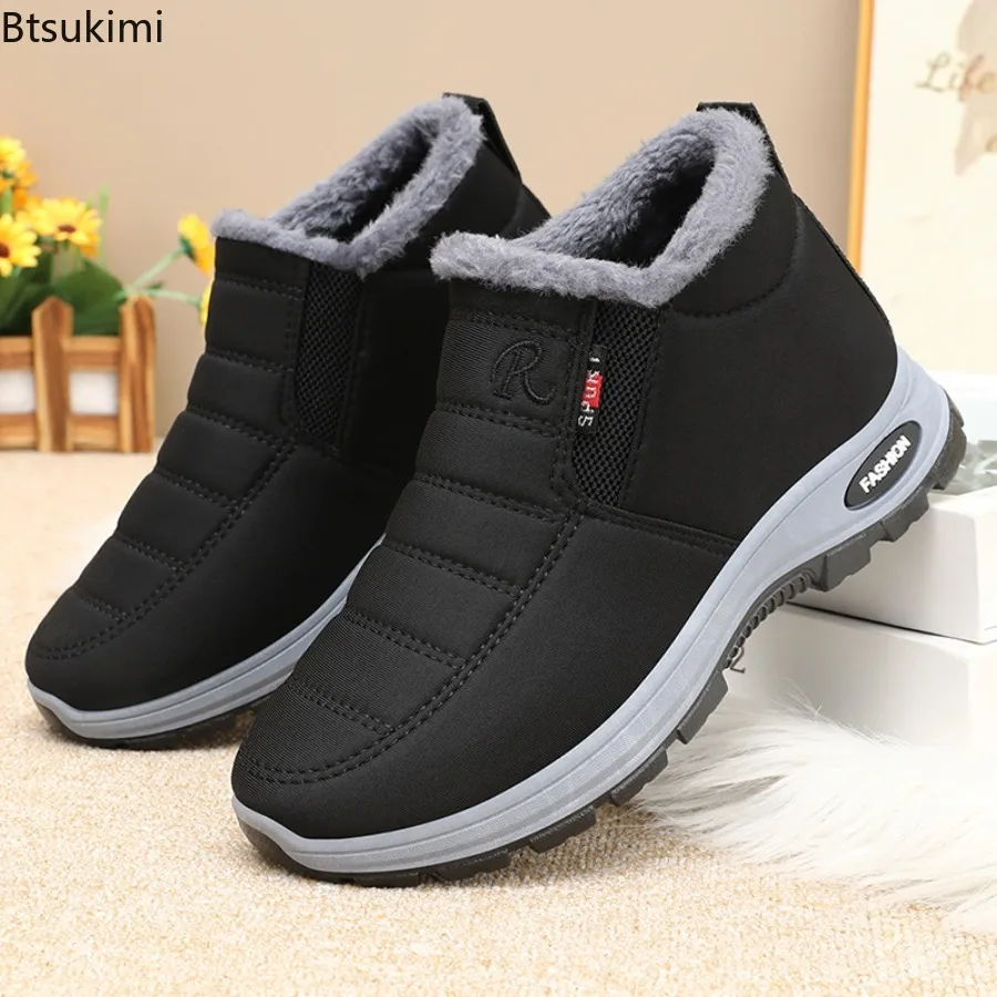 Winter Boots for Women Comfortable Plush Snow Boots Fashion Casual Ankle Boots Outdoor Walking Couple Shoes Warm Cotton Booties
