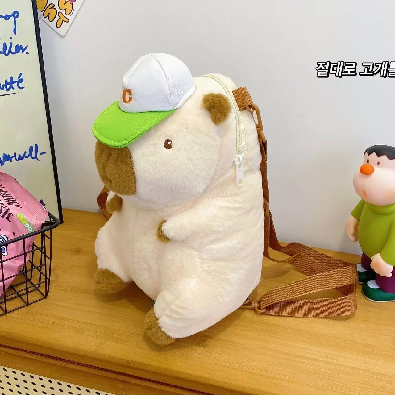 Capybara Plush Capybara Bag Casual All-match Fur Bag Large Capacity Backpack School Bag Student School Bag Christmas Toy Gifts