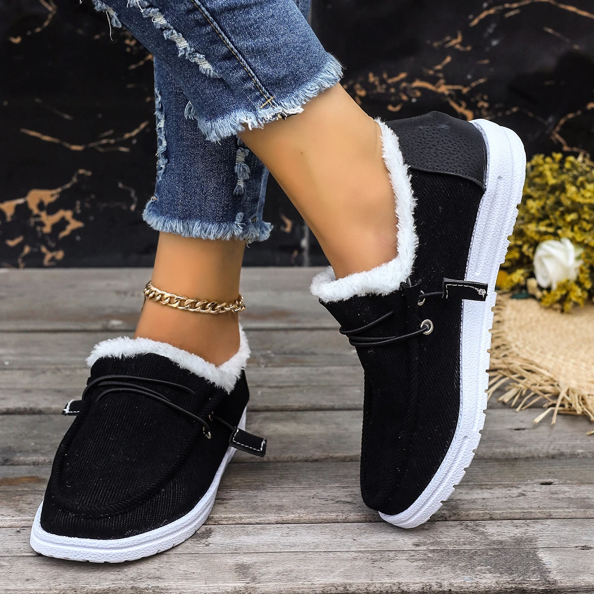 Women Outdoor Ankle Boots Slip on Comfortable Designer Shoes Women 2025 Fashion Platform Warm Snow Boots Winter Zapatos De Mujer