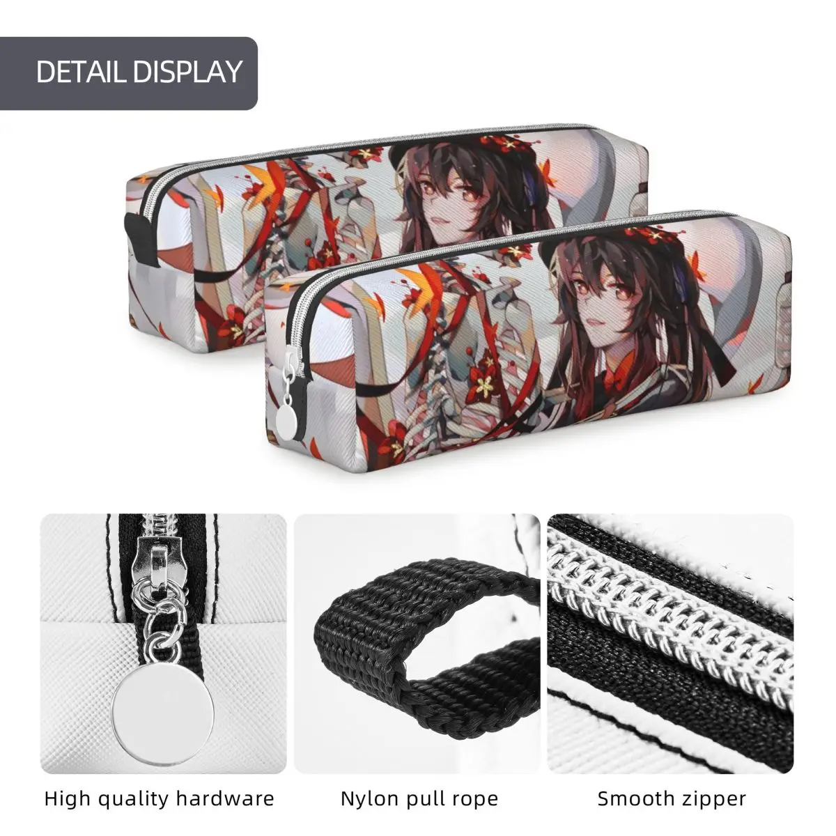 Schönes tödliches Lächeln hu tao genshin Schlag Feder mäppchen kawaii Mädchen Feder mäppchen Stift halter Taschen Studenten Schule Geschenke Briefpapier