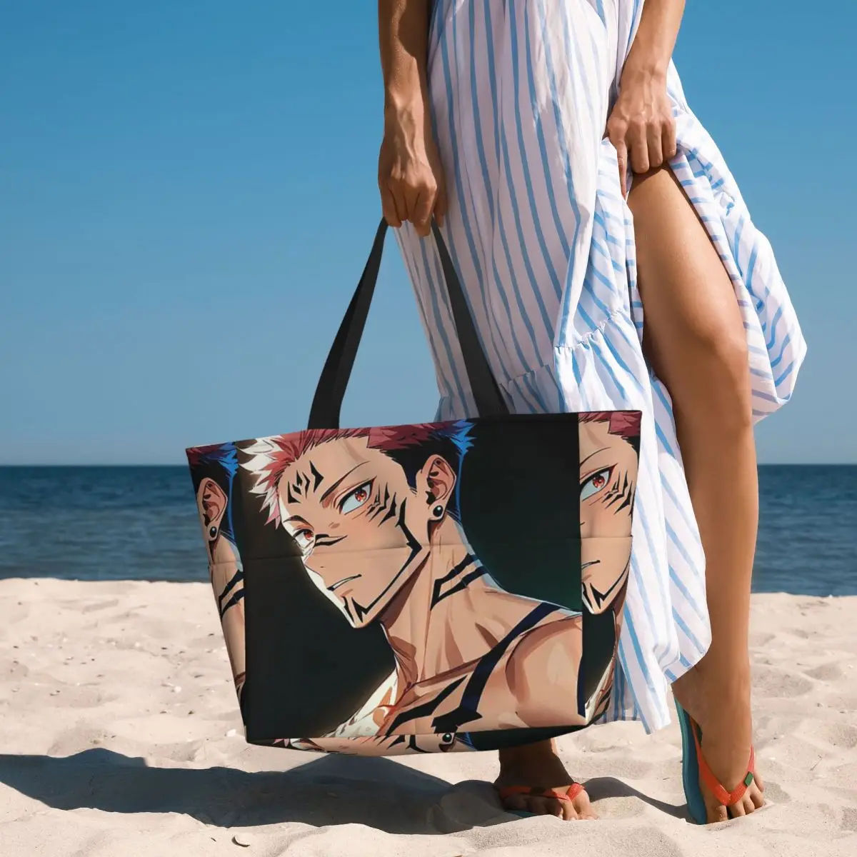 

Sukuna Ryomen - Jujutsu Kaisen Beach Tote Bag Sport Gym Yoga Duffle Large Tote Bag Women Travel Bag Fitness bag