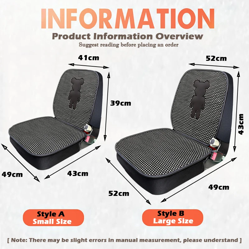 Excavator Engineering Vehicle Cushion Cover Universal Breathable Ice Silk Seat Cushion Mat for CAT Hitachi Volvo XCMG Deere JCB