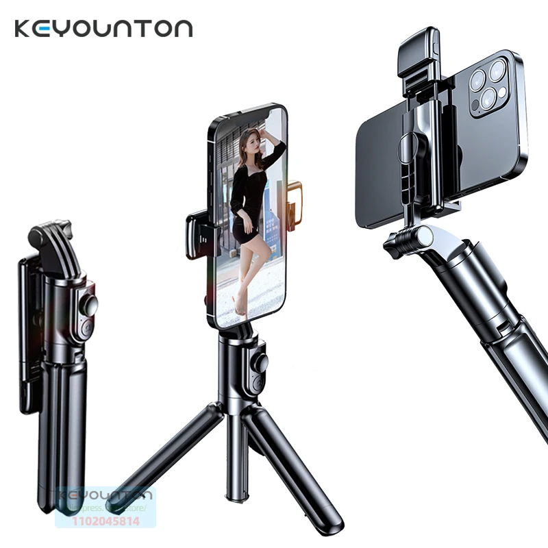 Portable Wireless Bluetooth-Compatible Selfie Stick MobilePhone Holder Handle Retractable Multifunctional Tripod For IOS Android