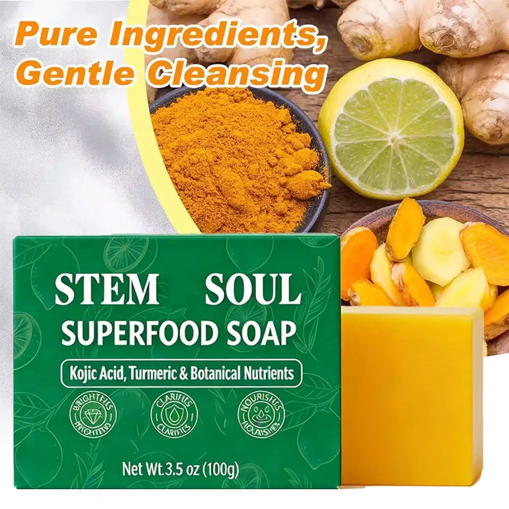 

1/3 шт. Мыло с куркумой и лимоном для удаления темных пятен и акне, осветляющее, для лица и тела, выравнивающее тон кожи, увлажняющее и глубоко очищающее