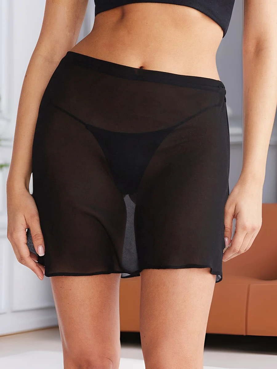 女性のビーチカバーアップスカートソリッドカラードットプリント水着カバーアップ海辺のプール用