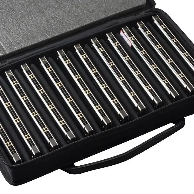 Harmonica set 7 key 24 hole polyphony professional students, adult performance grade full set