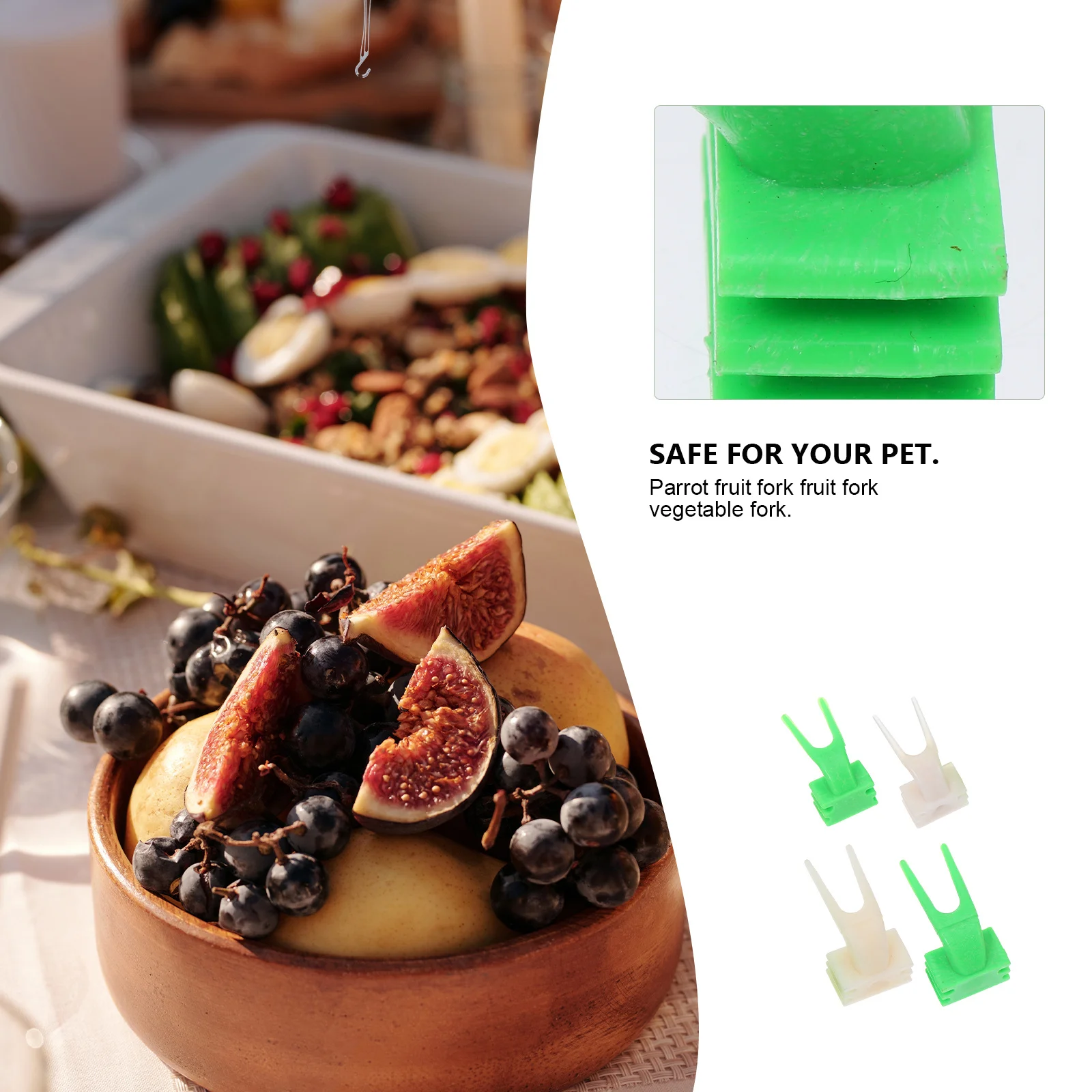 

100Pcs Parrots Fruit Forks Plastic Bird Feeder Cage Clip Holder Vegetable Meat Fixer Pet Supplies Parrots Fruit Fork