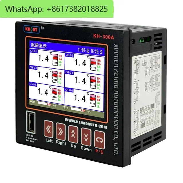 Industrial Universal Digital 12/16/24/32 Multi Channel USB RS485 Modbus Output Data Logger 6 Channel Paperless Recorder