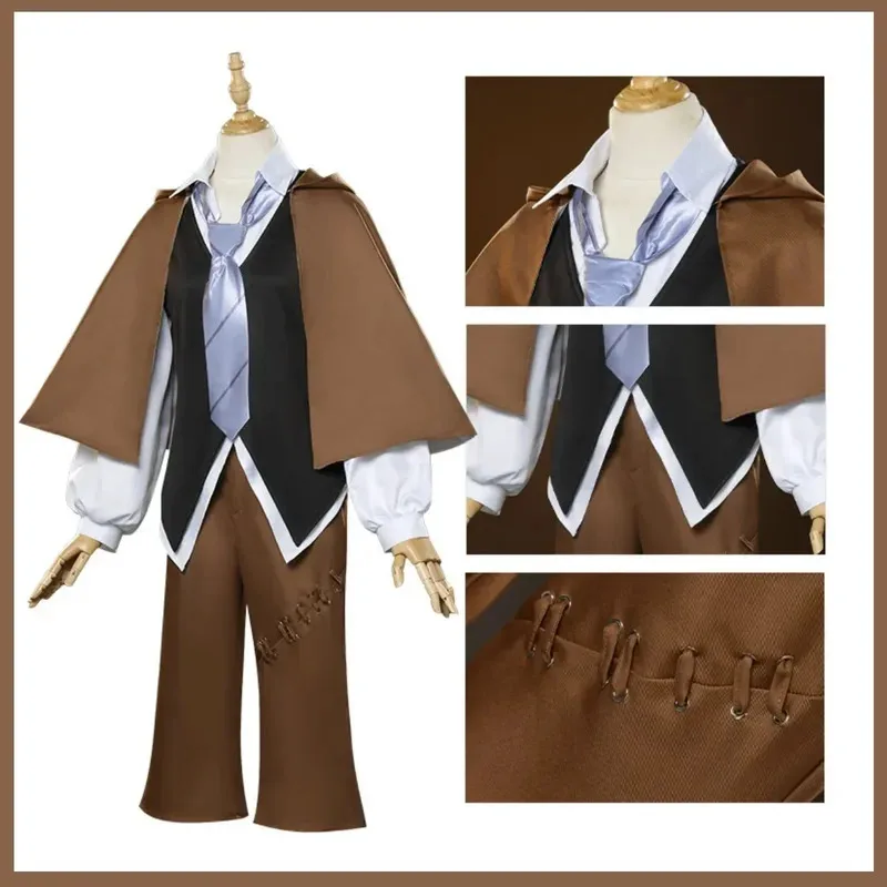 2025 aaa 애니메이션 뱅고 스트레이 도그스 에도가와 람포 코스프레 의상 무기 탐정사 유니폼 숄 가발 남녀 할로윈 파티