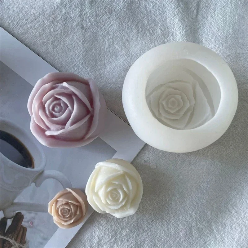 2PCS 3D three-dimensional to be released rose silicone mold diy cake chocolate baking tools valentine's day rose candle sil