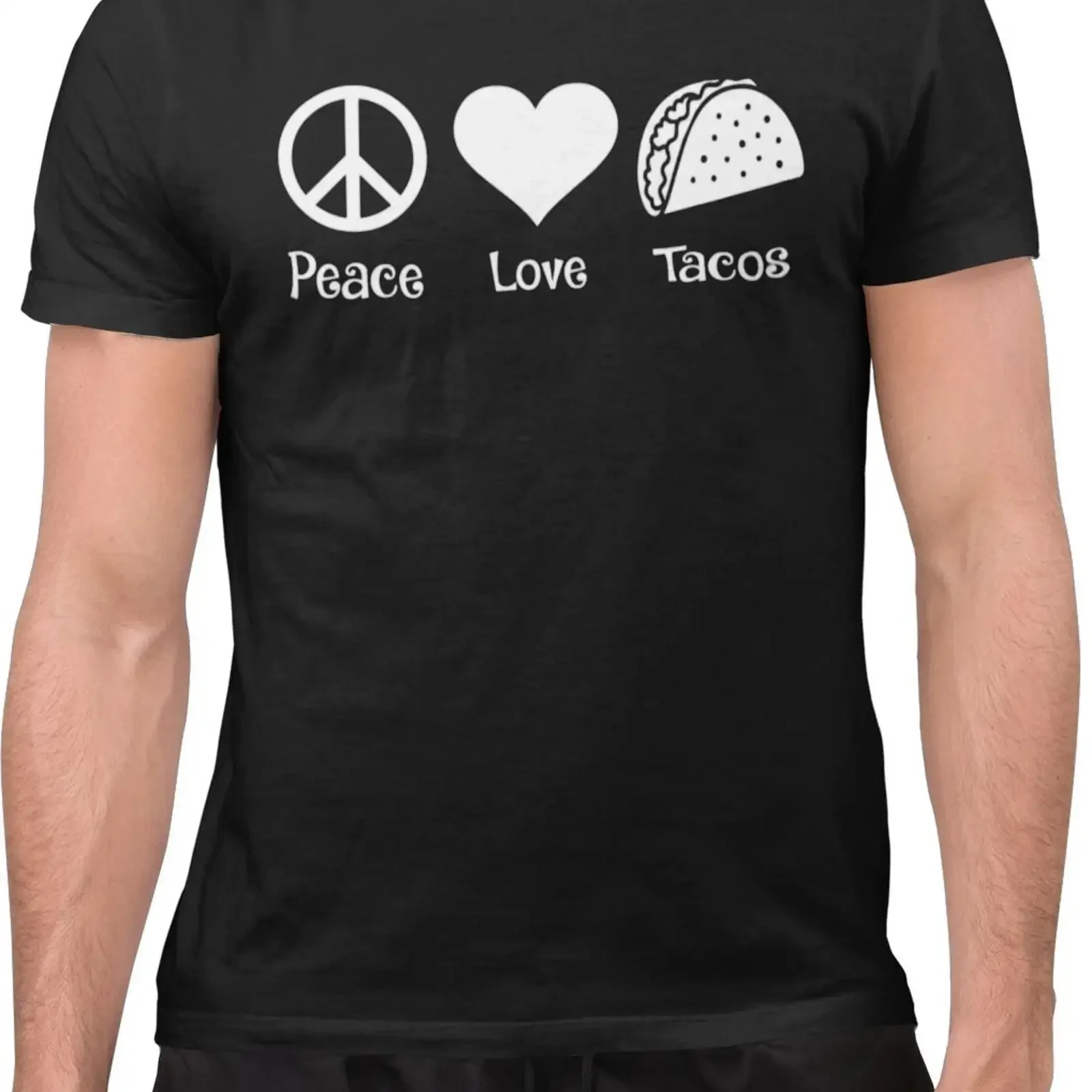 Lustiges T Shirt Peace Love Tacos sarkastisch mexikanisch Essensliebhaber vintage Washed Soft Top For Everyday Wear Casual