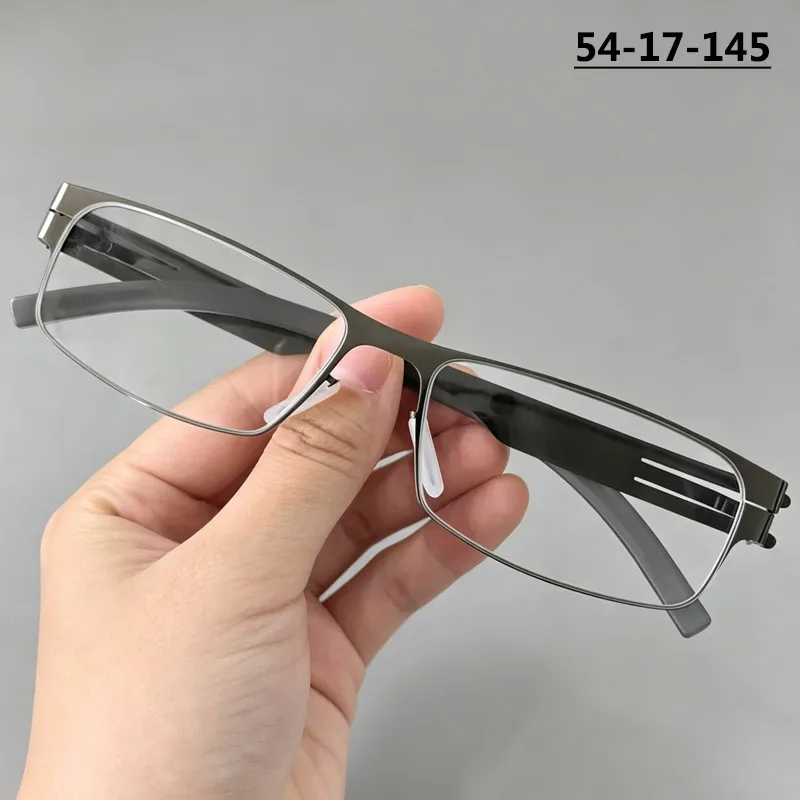 

Ultralight Men Thin Steel Glasses Square Frame Men Germany Brand Design Eyeglasses Business Males Spectacles Screwless Eyewear