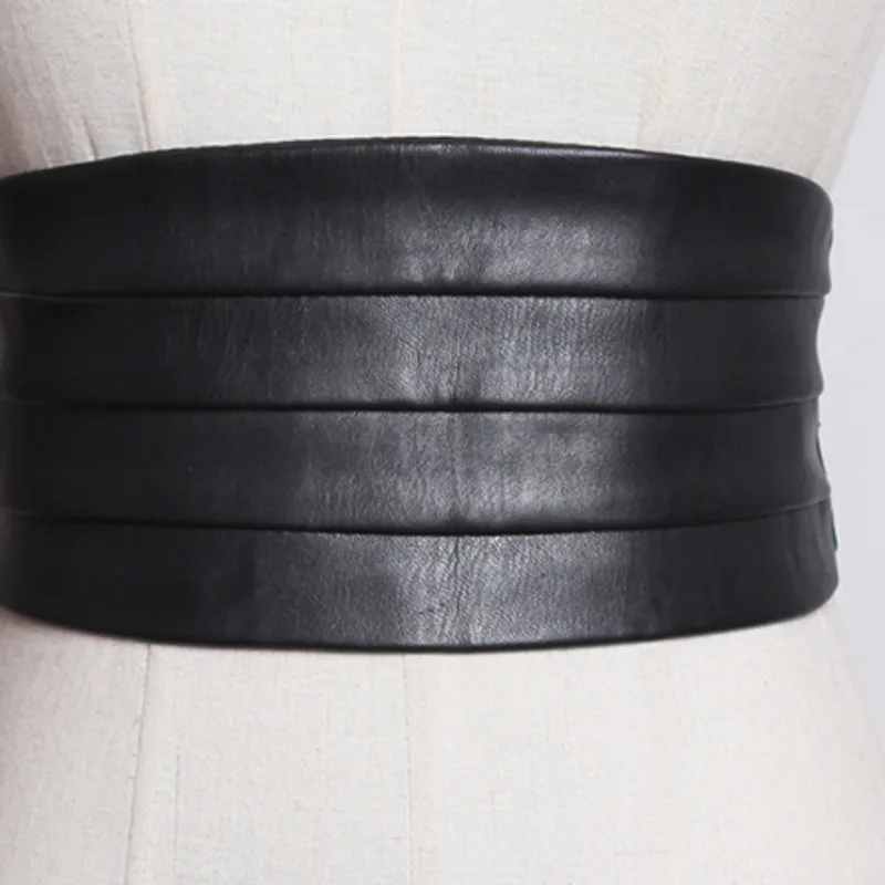 Black Red Pu Multicolor Leather Elastic Wide Belt Personality Women New Fashion All-match Spring 2026 1JIQY