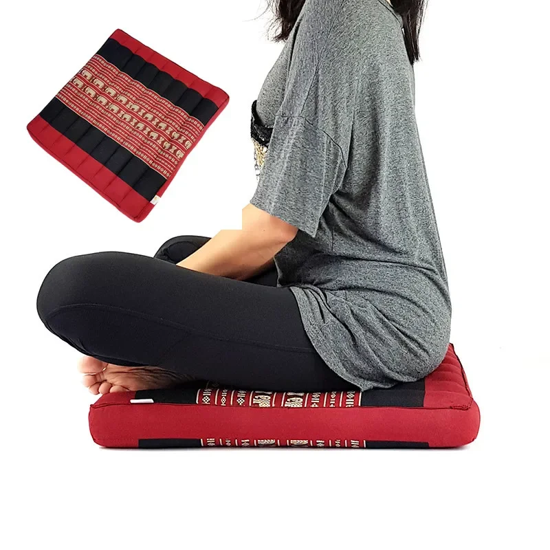 

Floor Seat Cushion Firm Comfortable Multicolor Chair Pad Thai Design Meditation Cushion 100% Natural Kapok Filling