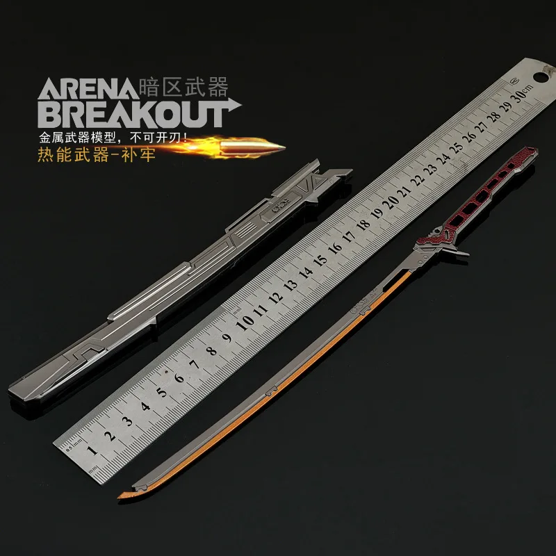 30cm Arena Breakout Thermal Samurai Blade Model Metal Sword Cosplay Prop Function Wind Belt Sheath Blade Boy Birthday Gifts