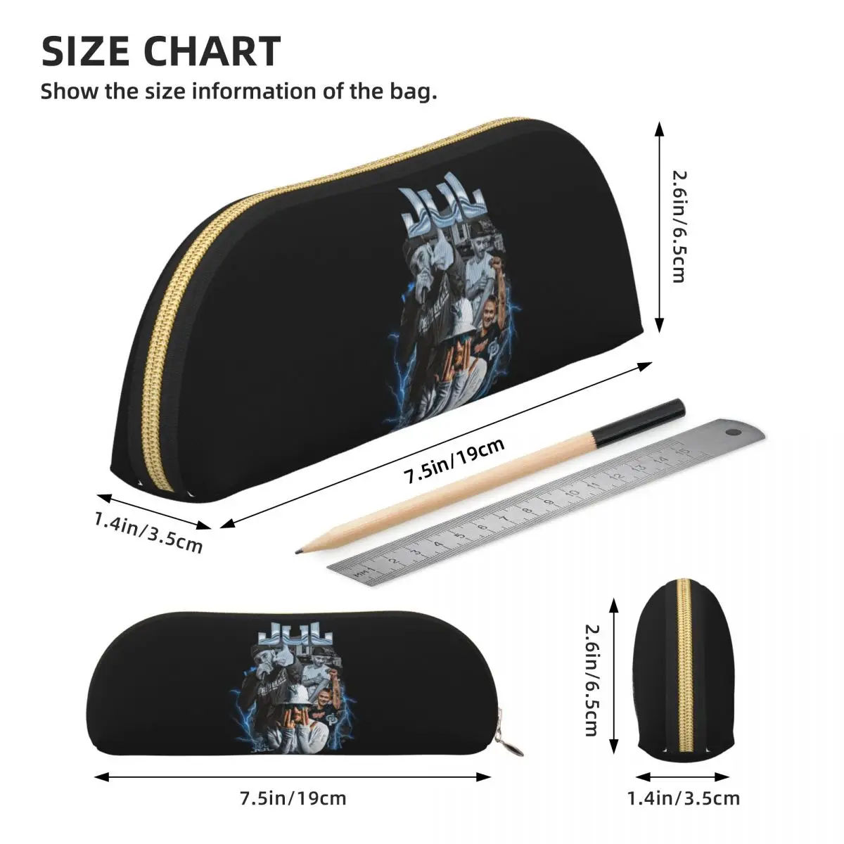 Jul Bootleg 연필 케이스 연필 주머니 보관 문구 용품 대형 보관 펜 상자 학생 선물용 연필 가방