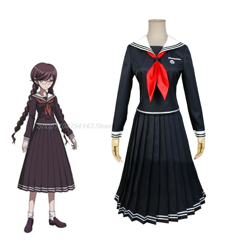 Anime Danganronpa Dangan-Ronpa 2 Toko Fukawa JK schooluniform Set Cosplay Kostuum Pruik Jurk Fullset voor vrouwen meisje geschenken