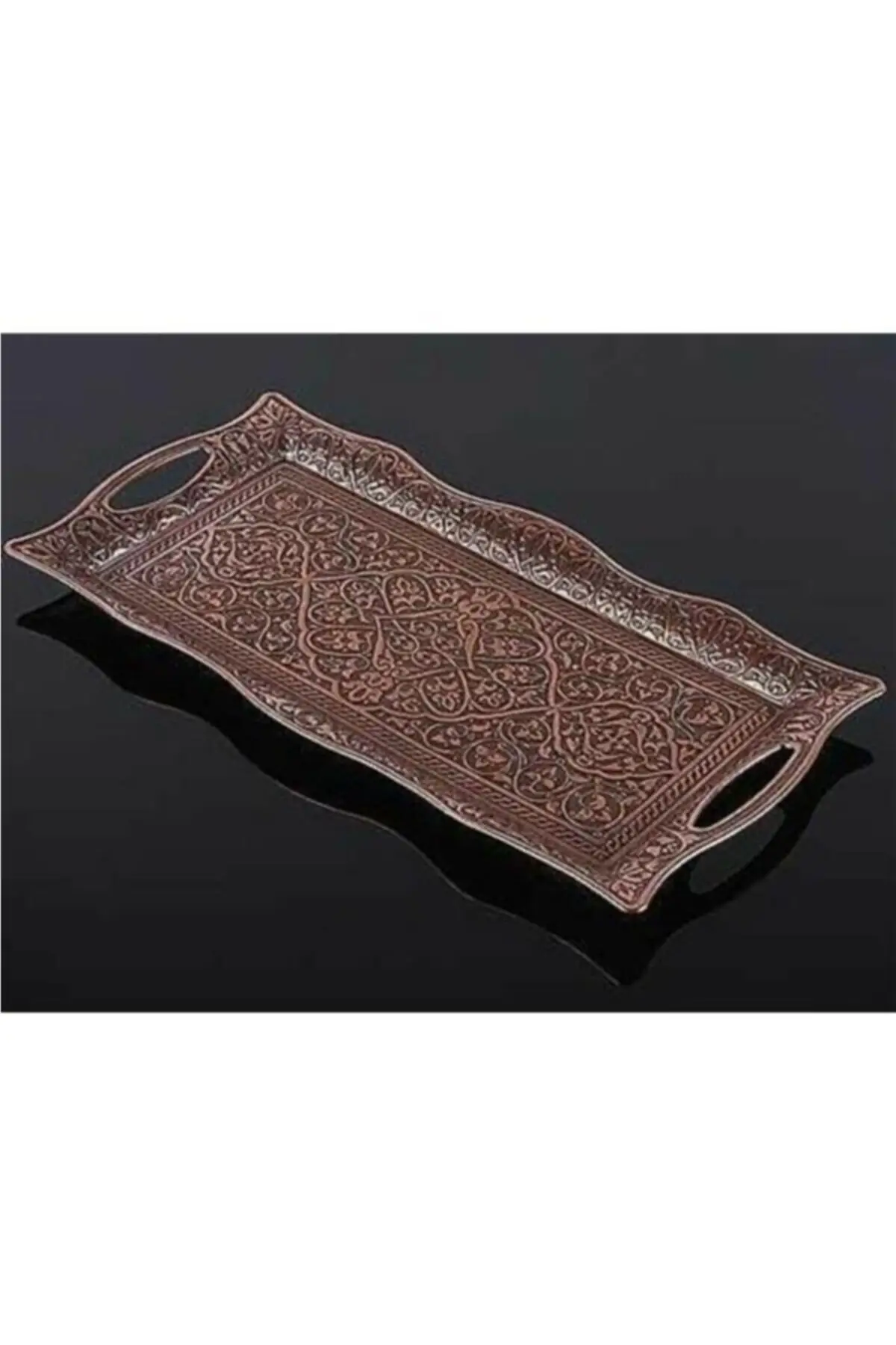 

DOLBOVI ottoman motif 2 person serving tray red copper color handmade espresso cup