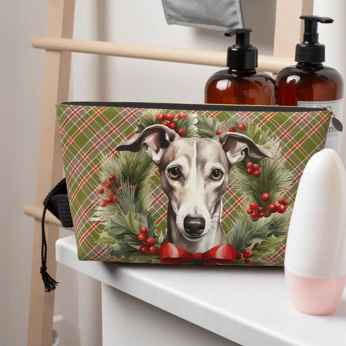 

Greyhound Dog Animal (2) Women Cosmetic Bag Travel Makeup Organizer Pouch Toiletry Storage Dopp Kit Case